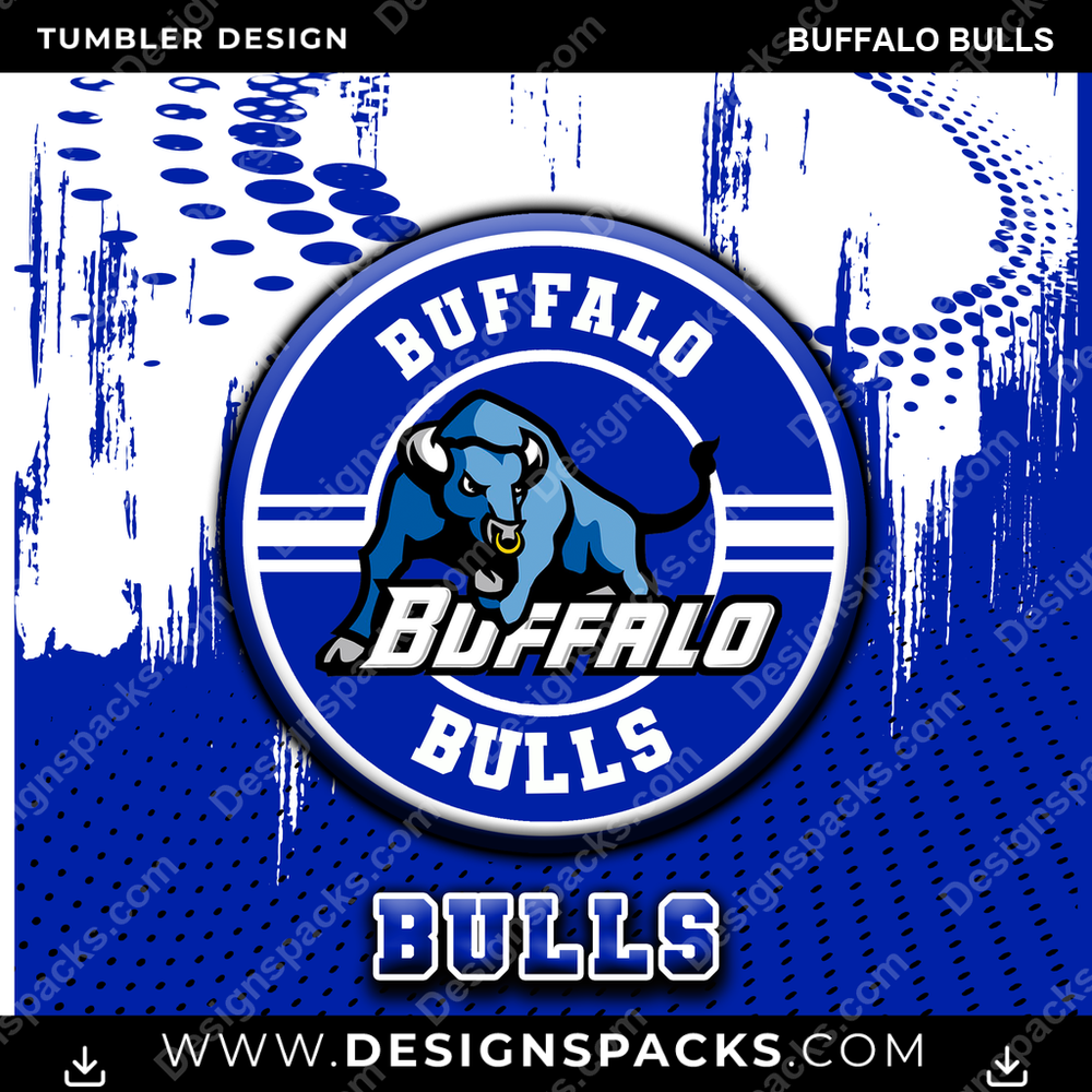 College Sport Dot Logo Buffalo Bulls Tumbler Digital Wrap Design