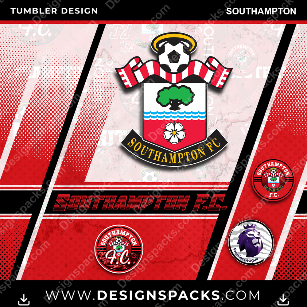 Soccer UK Sports Southampton MLS Soccer Tumbler Digital Wrap Design Download