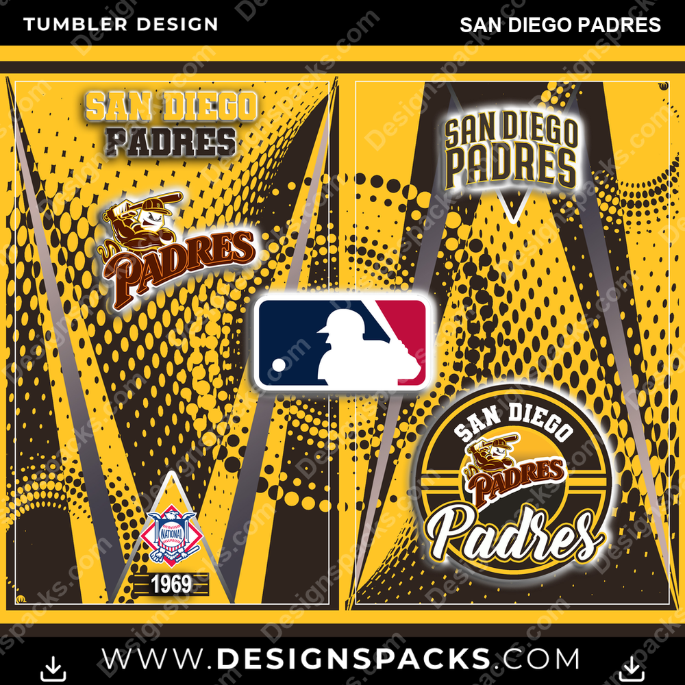 Baseball Team Logo San Diego Padres Tumbler Digital Wrap Design