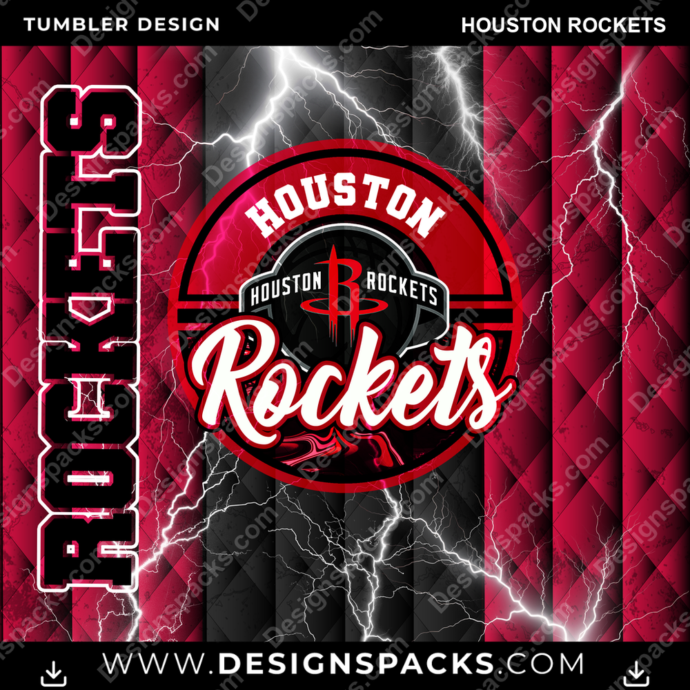 Basketball Diamond Houston Rockets Tumbler Digital Wrap Design