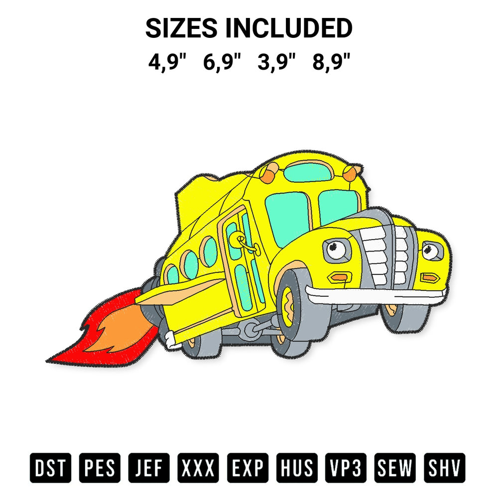 Stitch like a pro with the Magic School Bus Logo Embroidery Design embroidery pattern from Designspacks.com. High-quality digital machine embroidery file. Available sizes: 4,9", 6,9", 3,9", 8,9".