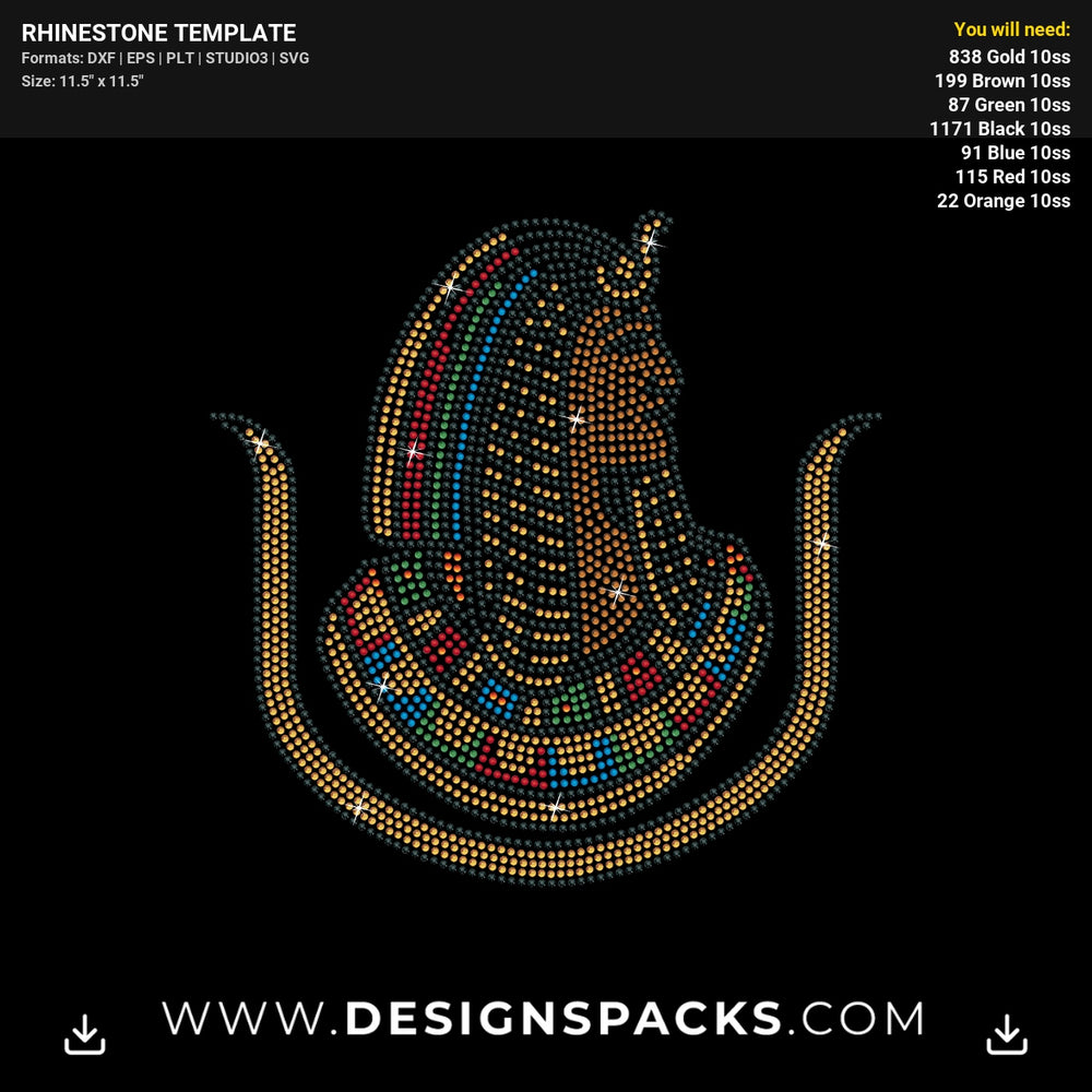 Daughters Of Isis Rhinestone Digital Template