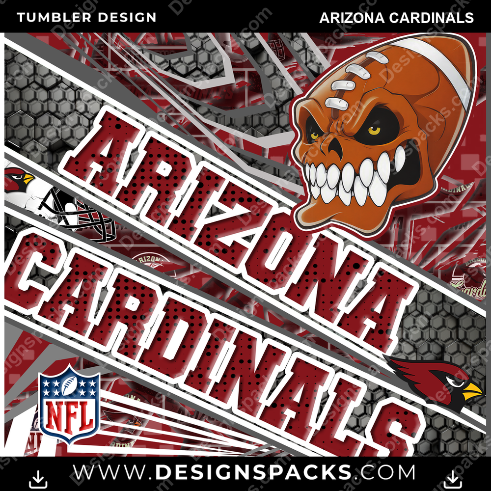 Football Angry Sports Arizona Cardinals Tumbler Digital Wrap Design