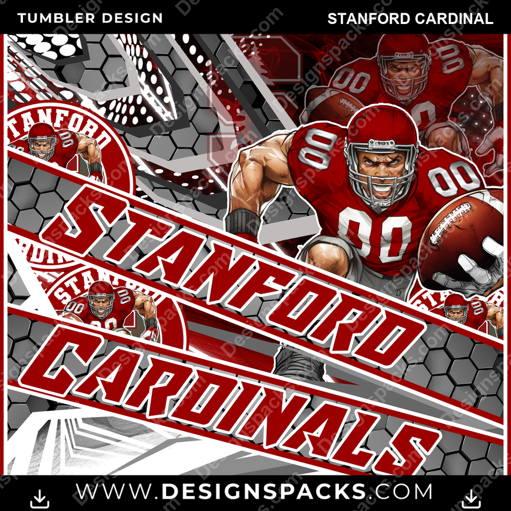 College Sport Fathead Stanford Cardinal NCAA College Sport Tumbler Digital Wrap Design Download