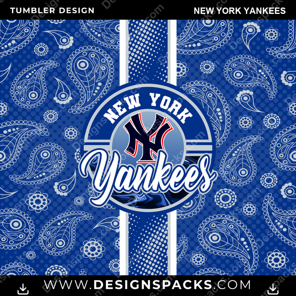 Baseball Handkerchief New York Yankees Tumbler Digital Wrap Design