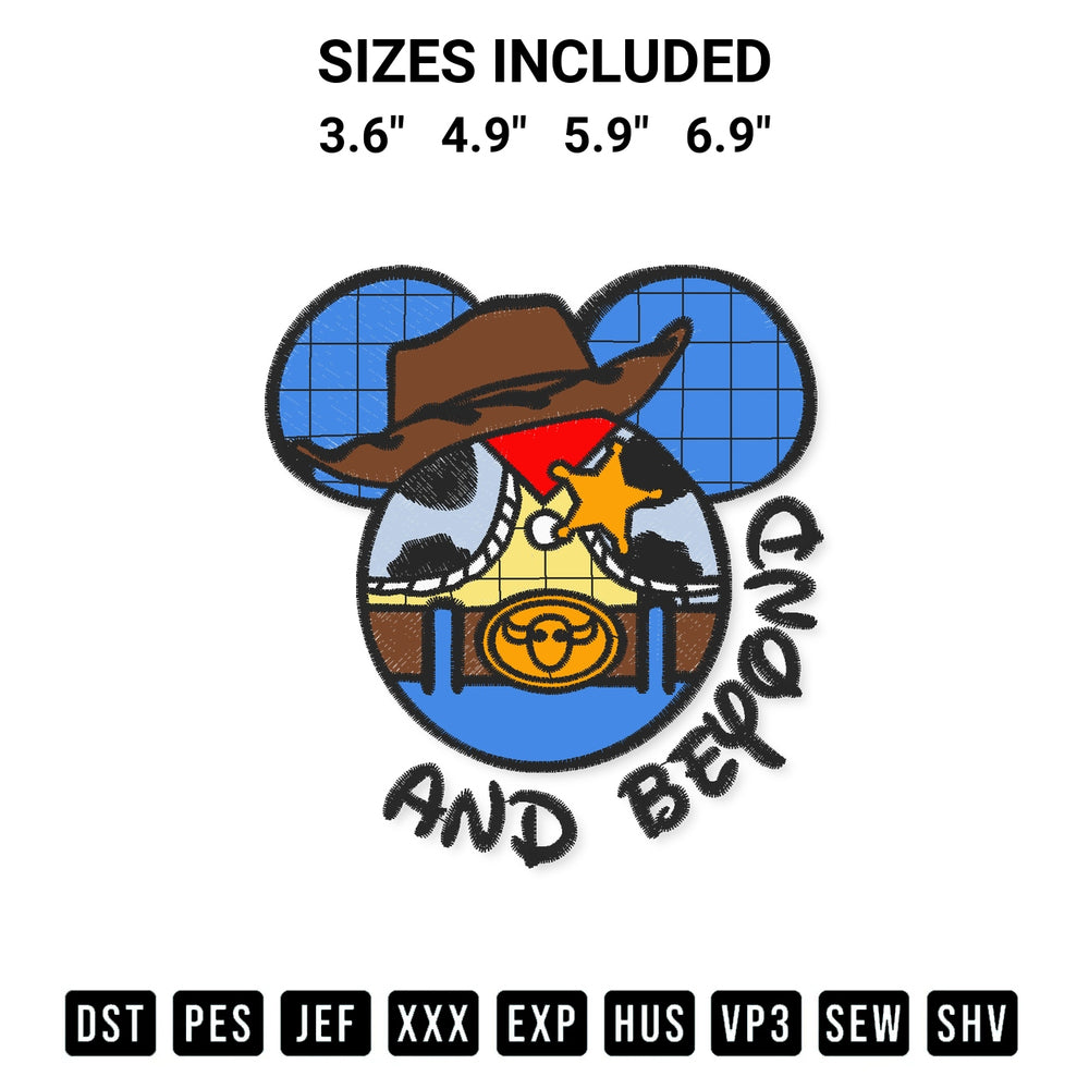 Get the To Infinity And Beyond Mickey Heads Toy Story Disney Embroidery Design embroidery design for your custom crafts! Premium digitized files available for instant download at Designspacks.com. Available sizes: 3.6", 4.9", 5.9", 6.9".