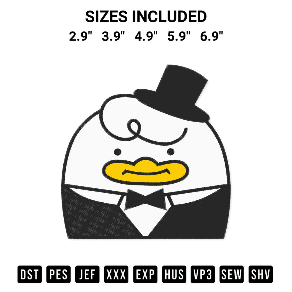 Get the Kpop Demon Hunter Duck Cosplay 1 Embroidery Design embroidery design for your custom crafts! Premium digitized files available for instant download at Designspacks.com. Available sizes: 2.9", 3.9", 4.9", 5.9", 6.9".
