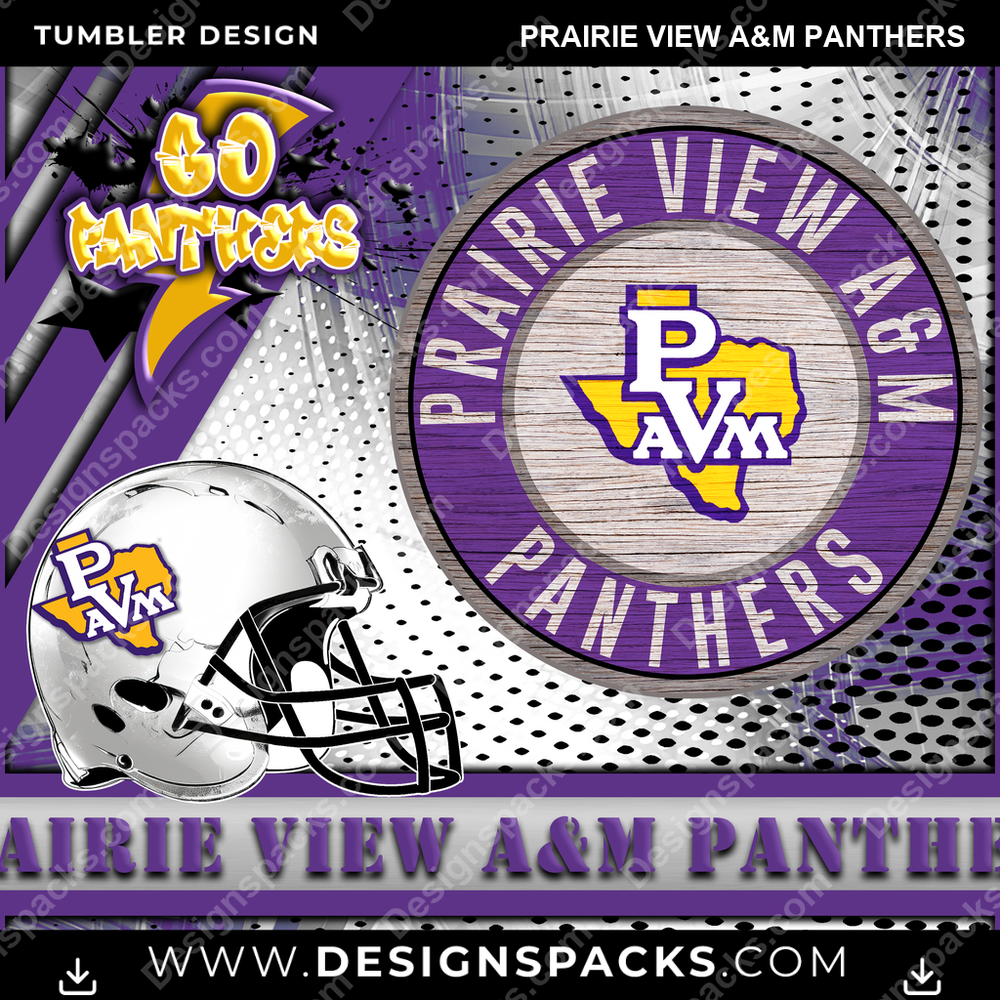 College Sport Go Team 2 Prairie View A&M Panthers NCAA College Sport Tumbler Digital Wrap Design Download
