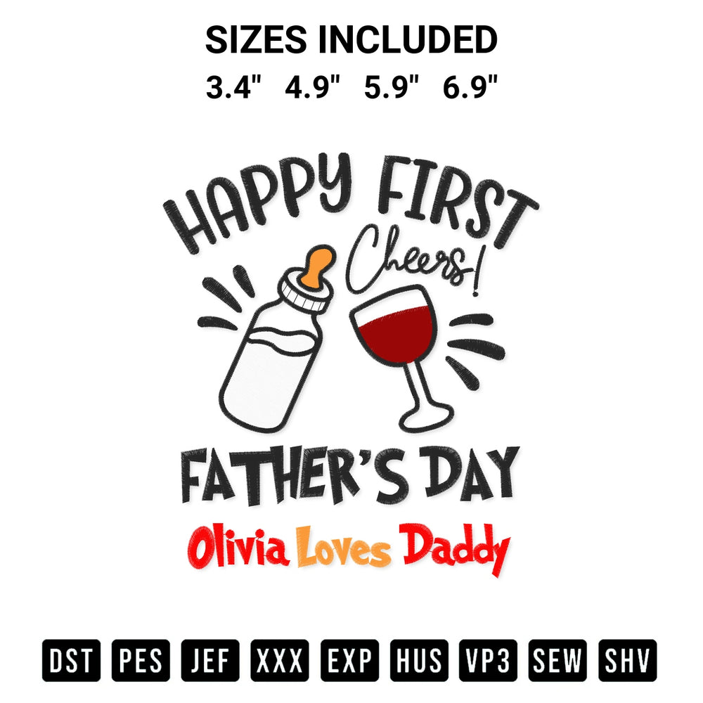 Download the Our First Fathers Day Together Embroidery Design machine embroidery design exclusively at Designspacks.com. Premium digitized pattern for apparel and DIY crafts. Available sizes: 3.4", 4.9", 5.9", 6.9".