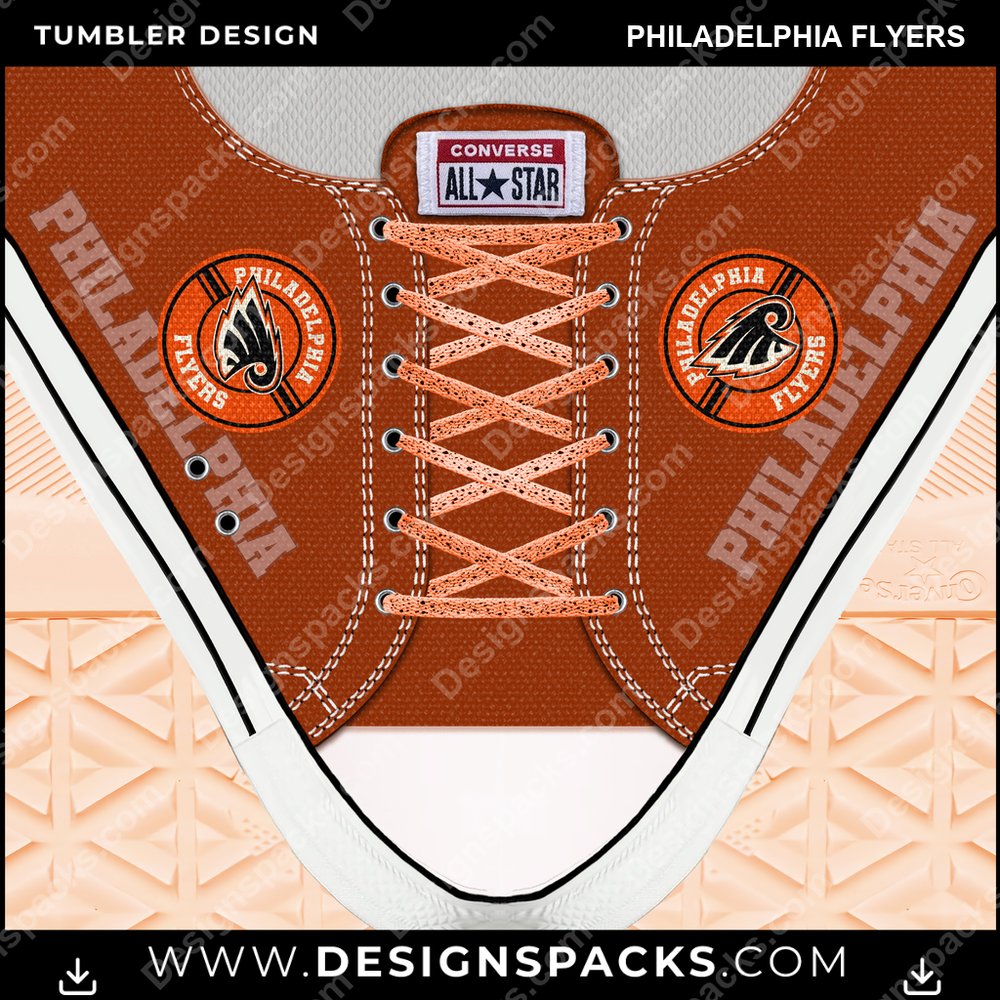 Ice Hockey Converse Philadelphia Flyers NHL Hockey Tumbler Digital Wrap Design Download
