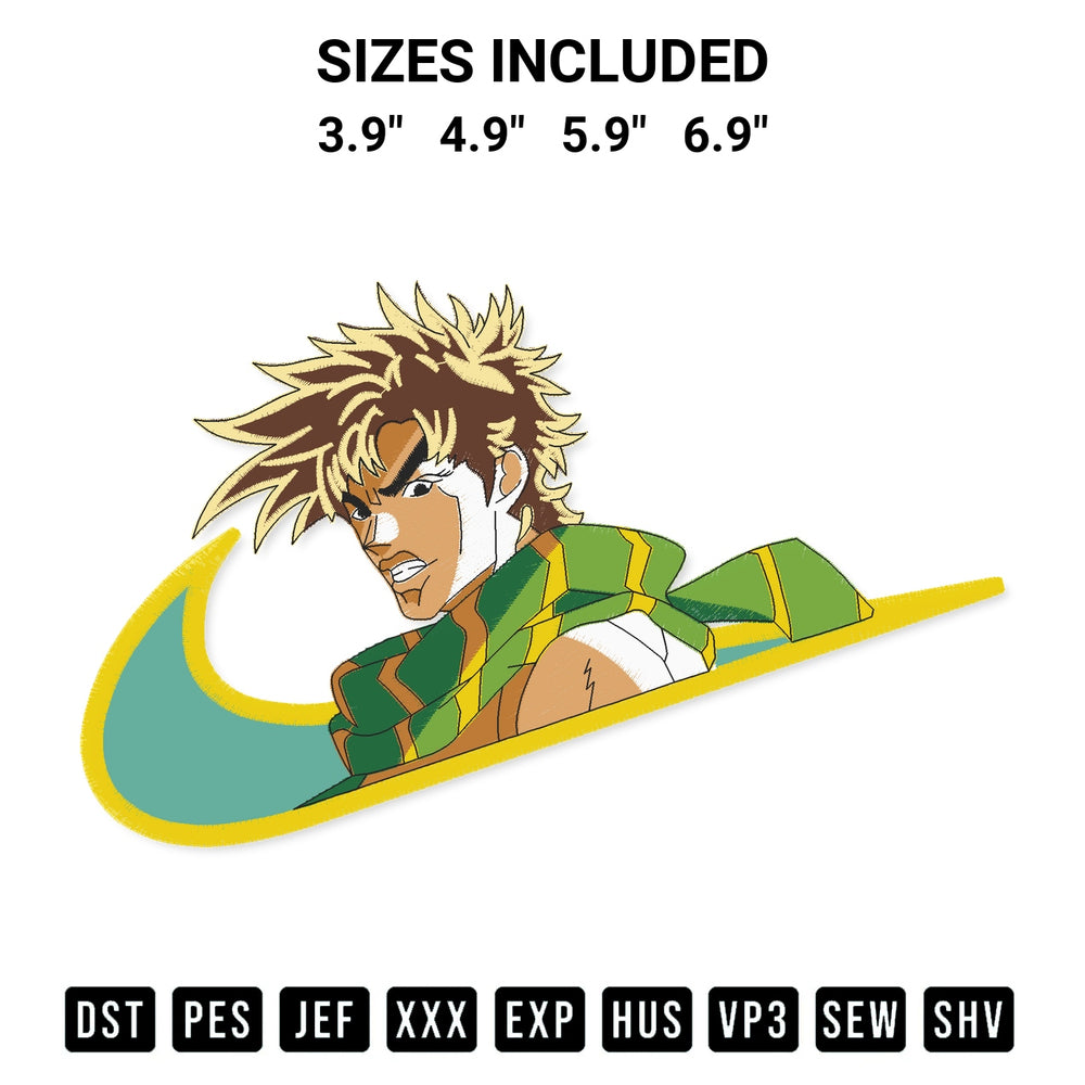 Transform your fabrics with the Jojos Bizarre Swoosh Embroidery Design embroidery design. Instant access to premium digitized patterns at Designspacks.com. Available sizes: 3.9", 4.9", 5.9", 6.9".
