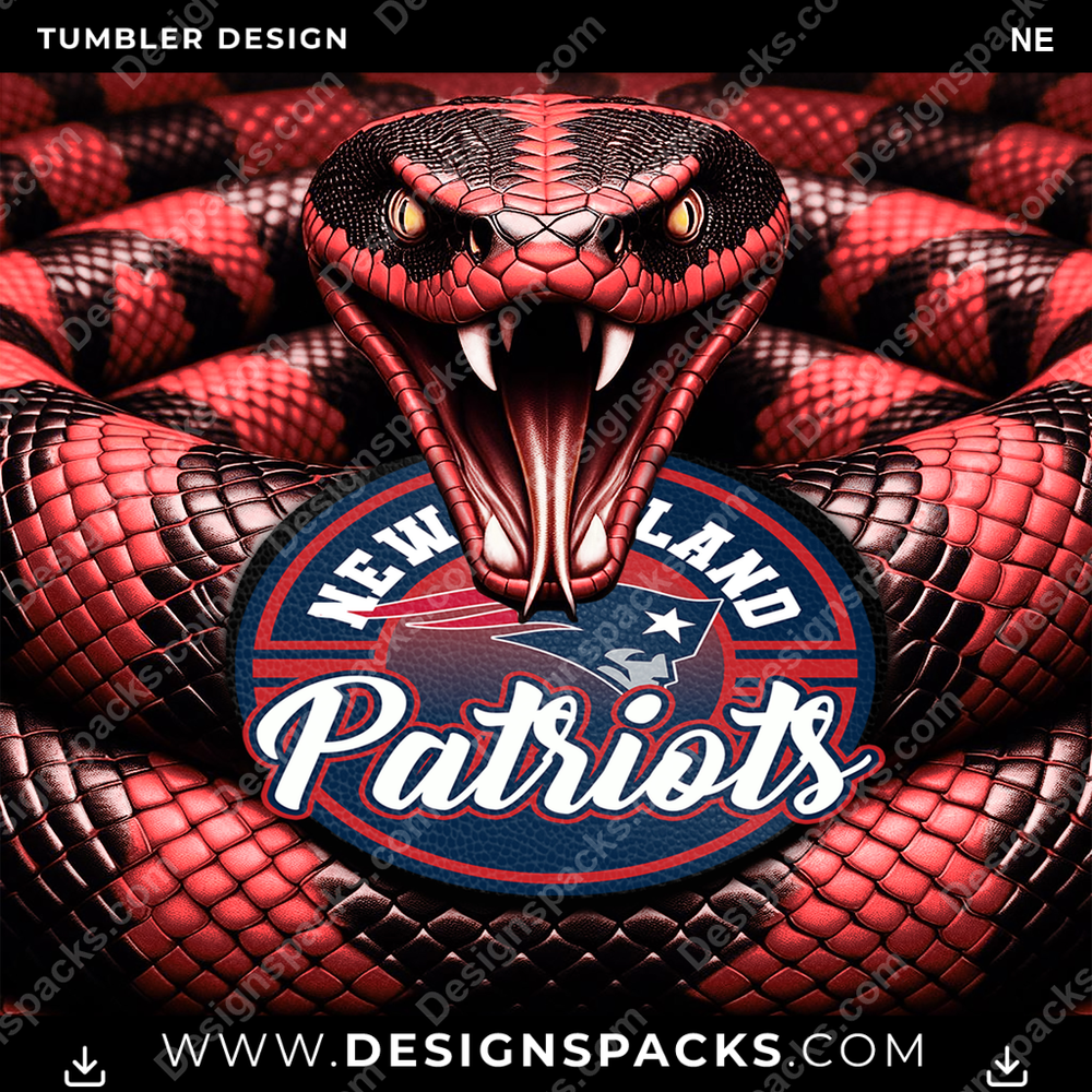 Football Rattle Snake NE Tumbler Digital Wrap Design