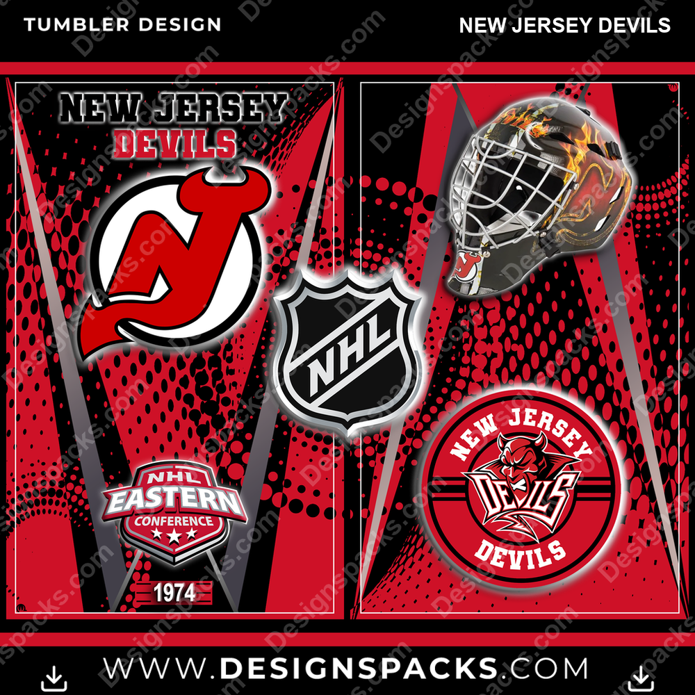 Ice Hockey Team Logo New Jersey Devils Tumbler Digital Wrap Design