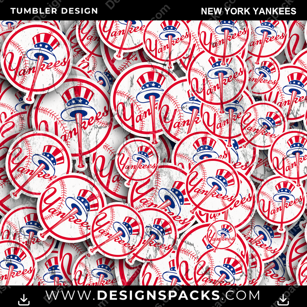 Baseball Logo BG New York Yankees Tumbler Digital Wrap Design