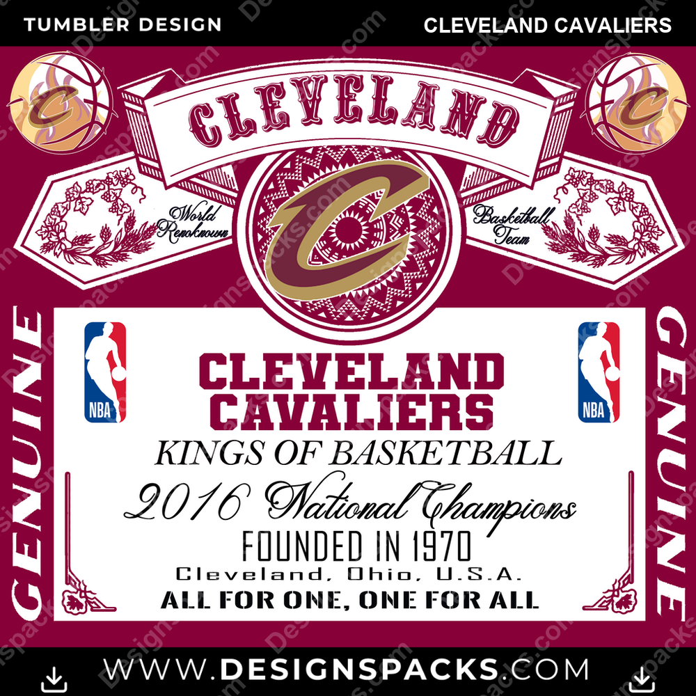 Basketball Budweiser Cleveland Cavaliers Tumbler Digital Wrap Design