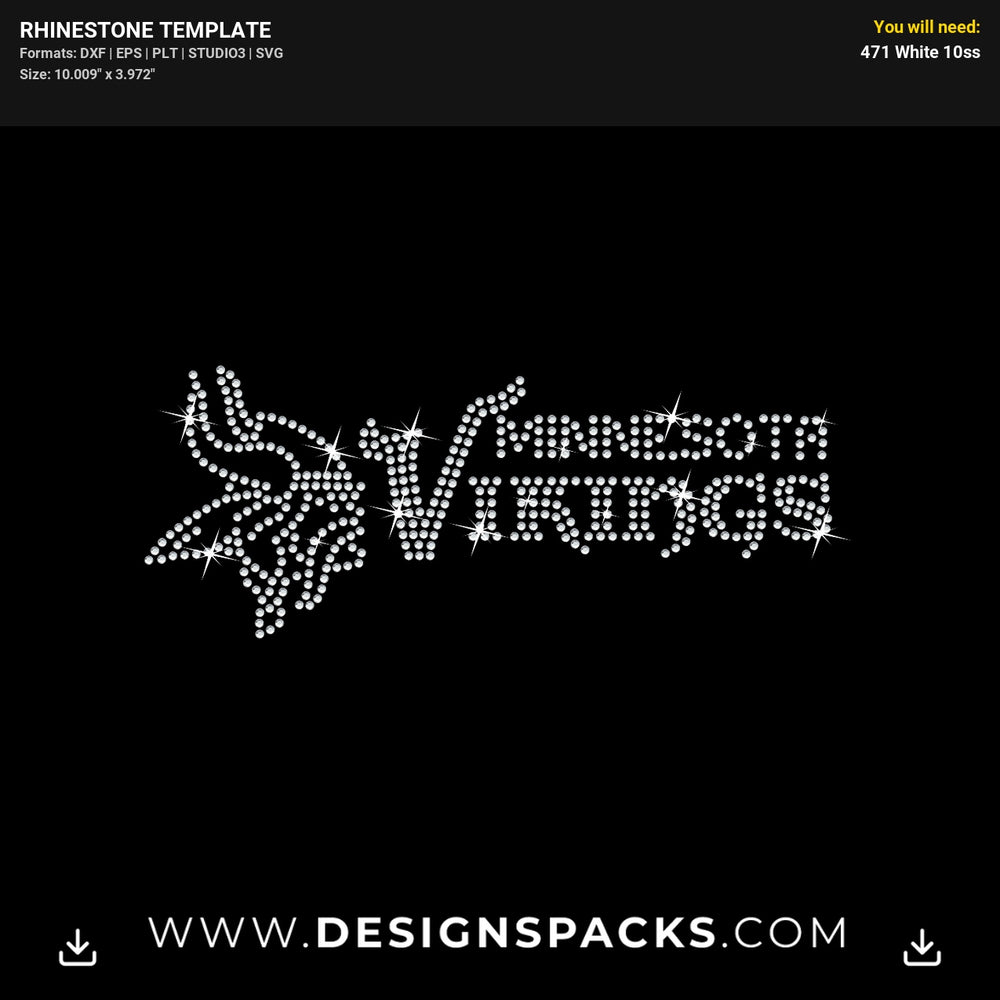 Minnesota Vikings Rhinestone Digital Template