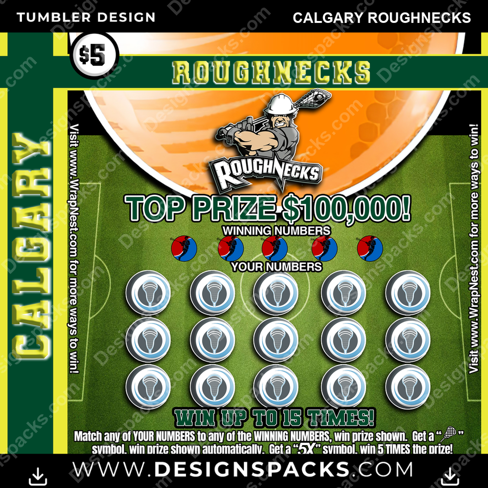 Lacrosse Lottery Ticket Calgary Roughnecks Tumbler Digital Wrap Design