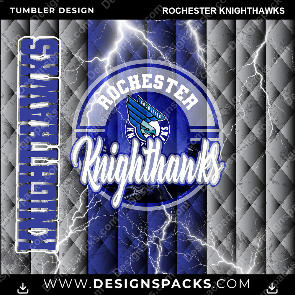 Lacrosse Diamond Rochester Knighthawks Tumbler Digital Wrap Design