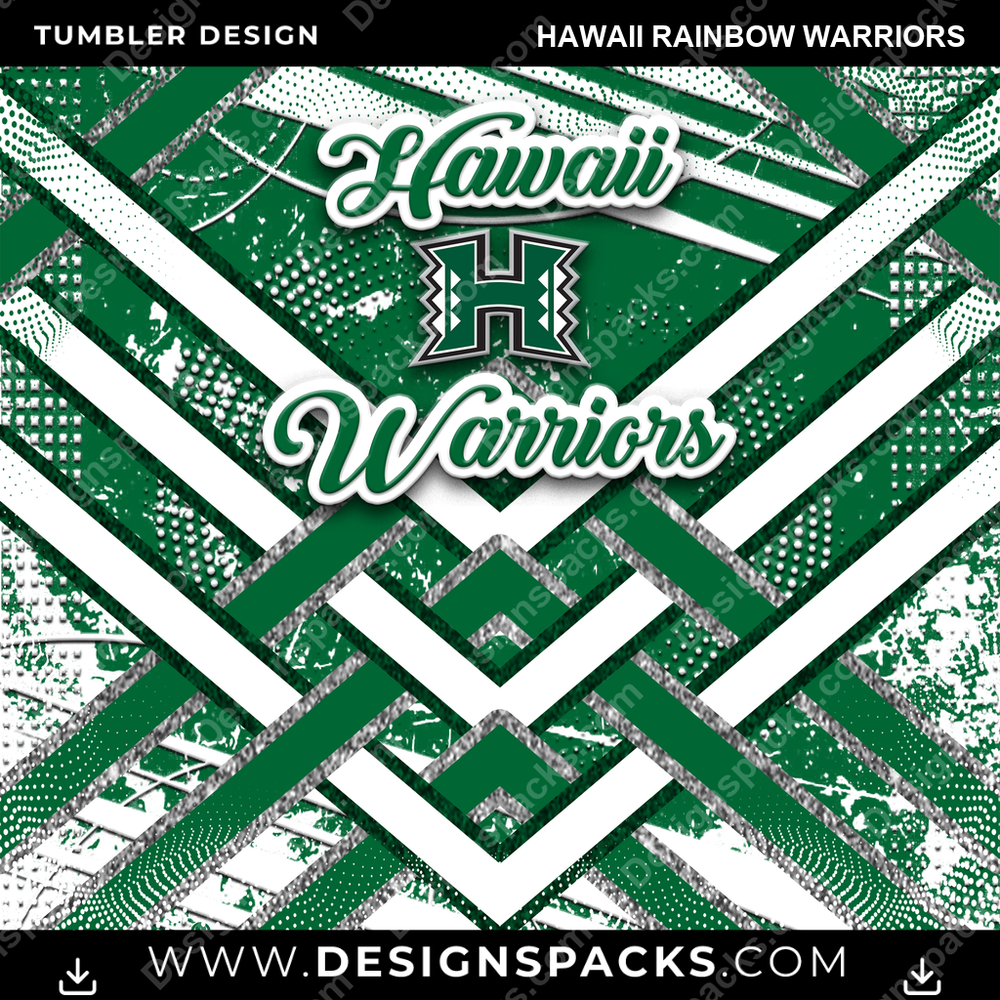 College Sport Glitter Stripe Hawaii Rainbow Warriors NCAA College Sport Tumbler Digital Wrap Design Download