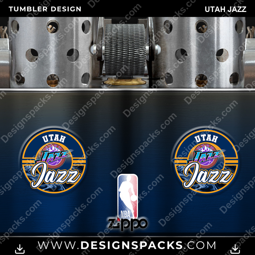 Basketball Zippo Lighter Utah Jazz Tumbler Digital Wrap Design