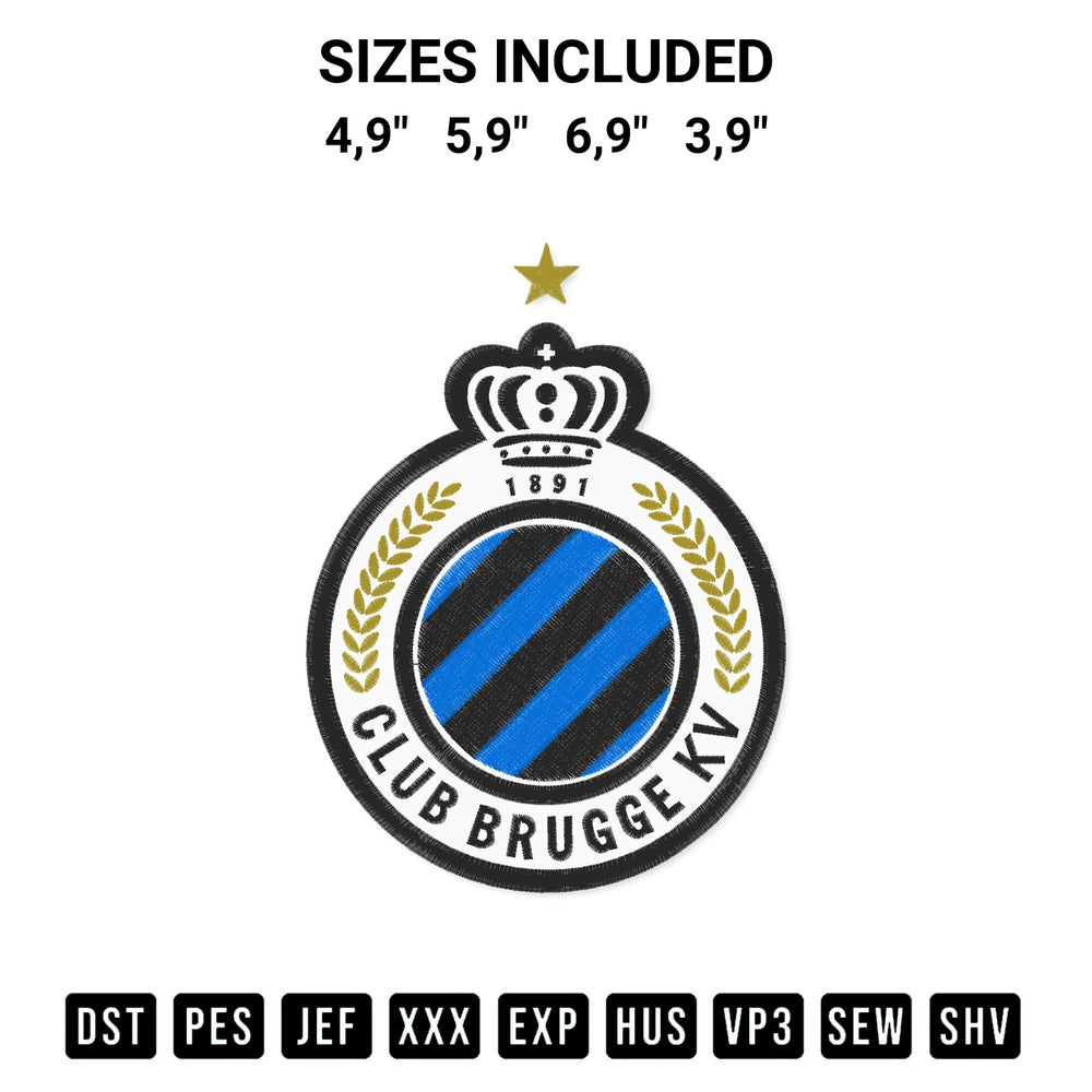 Looking for the perfect pattern? Download the Club Brugge Kv Embroidery Design embroidery design today at Designspacks.com. Crisp, clean stitching guaranteed. Available sizes: 4,9", 5,9", 6,9", 3,9".