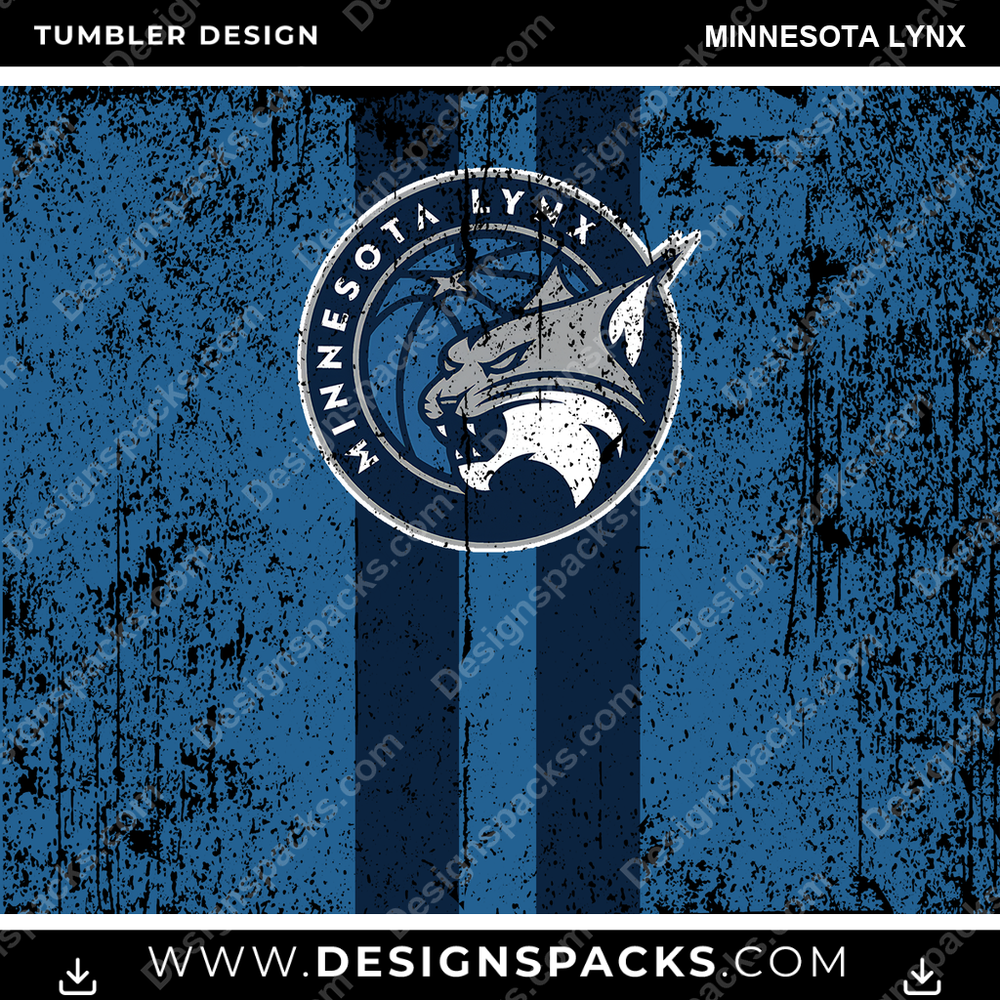 Basketball Grunge Style Minnesota Lynx Tumbler Digital Wrap Design