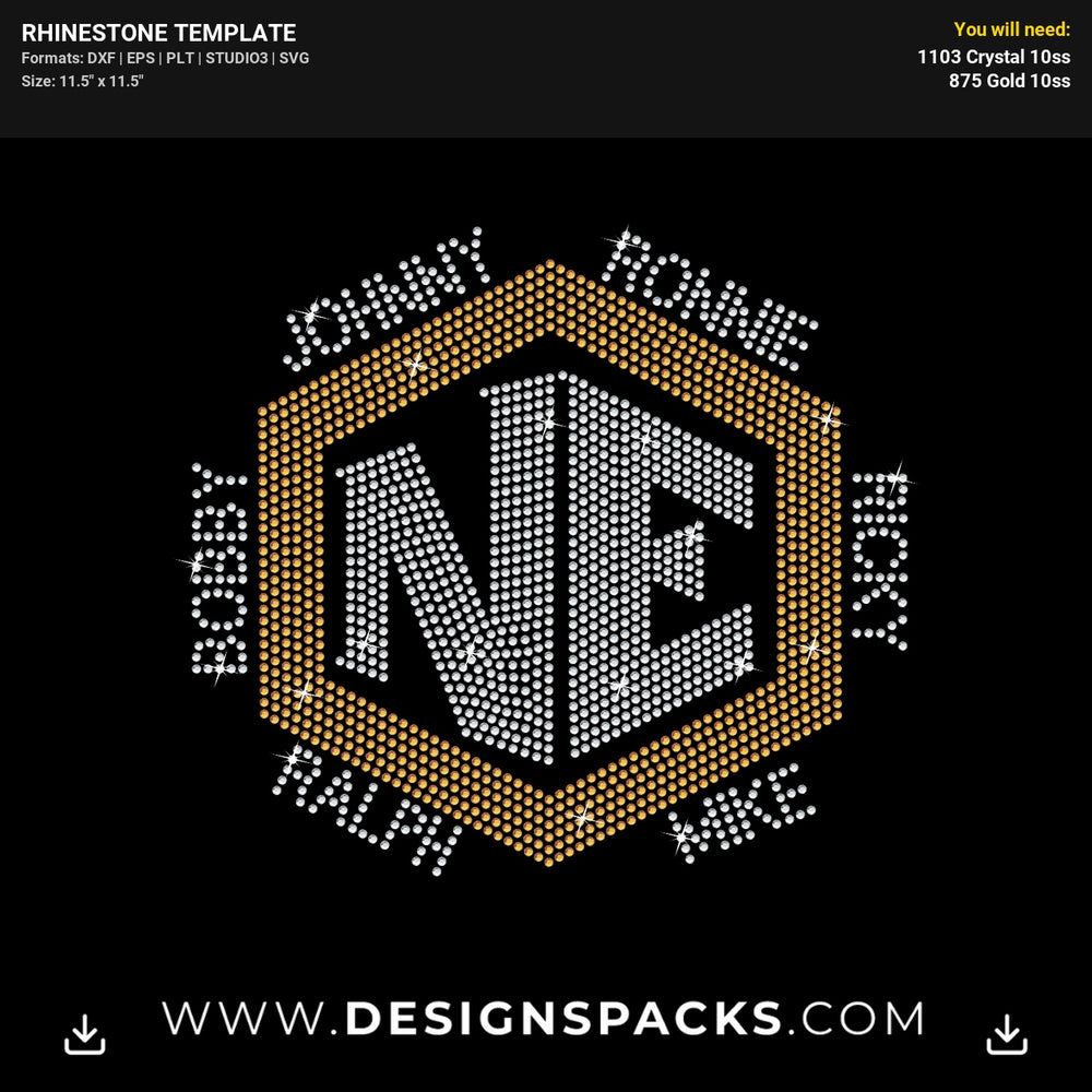 New Edition Logo Names Band Rhinestone Digital Template