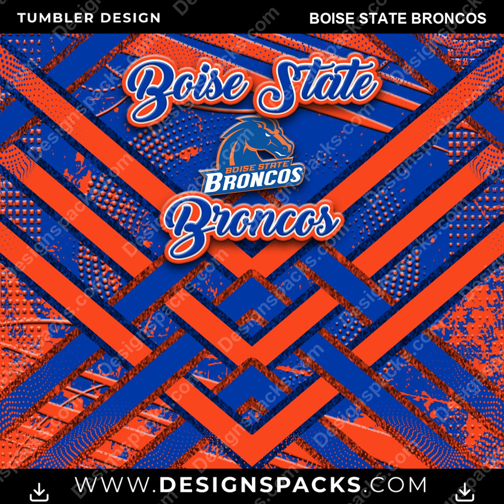 College Sport Glitter Stripe Boise State Broncos NCAA College Sport Tumbler Digital Wrap Design Download