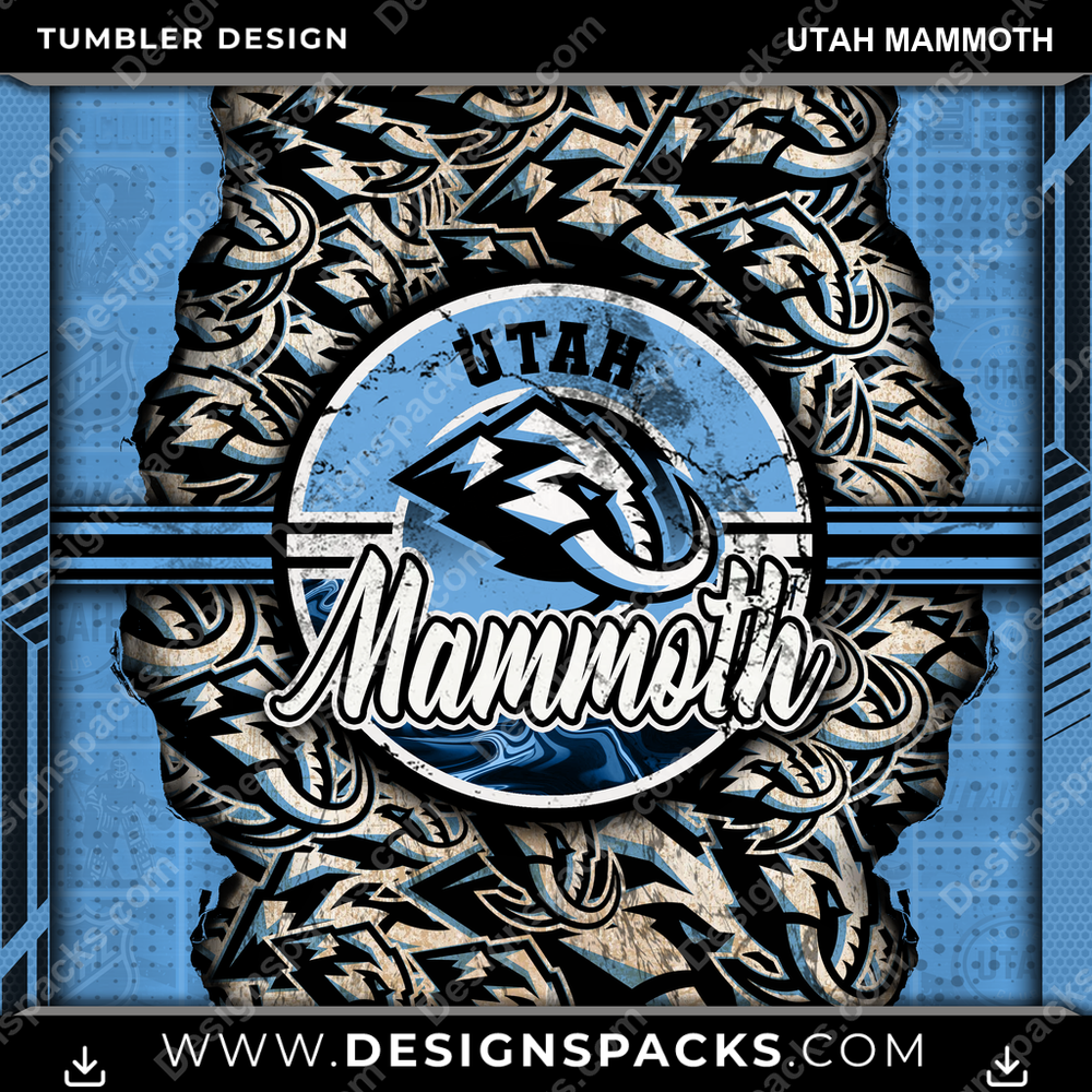 Hockey Ripped Utah Mammoth Tumbler Digital Wrap Design