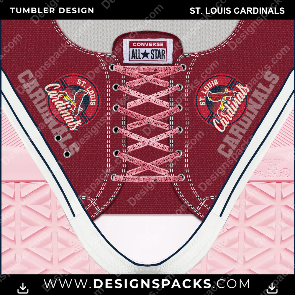 Baseball Converse St. Louis Cardinals Tumbler Digital Wrap Design