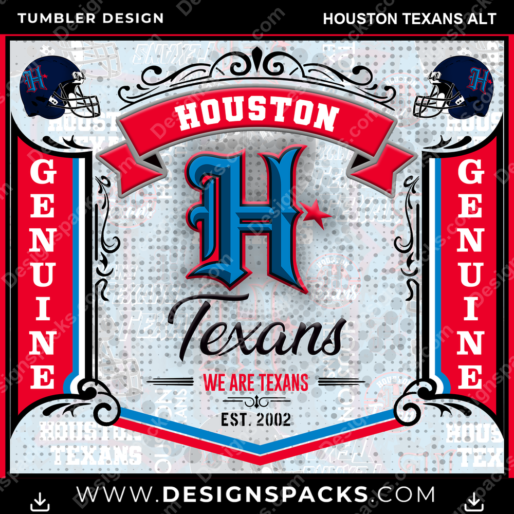 Football Bud Houston Texans Alt Tumbler Digital Wrap Design