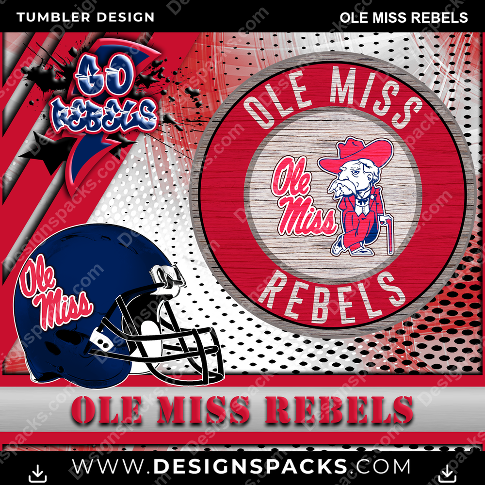 College Sport Go Team 2 Ole Miss Rebels NCAA College Sport Tumbler Digital Wrap Design Download