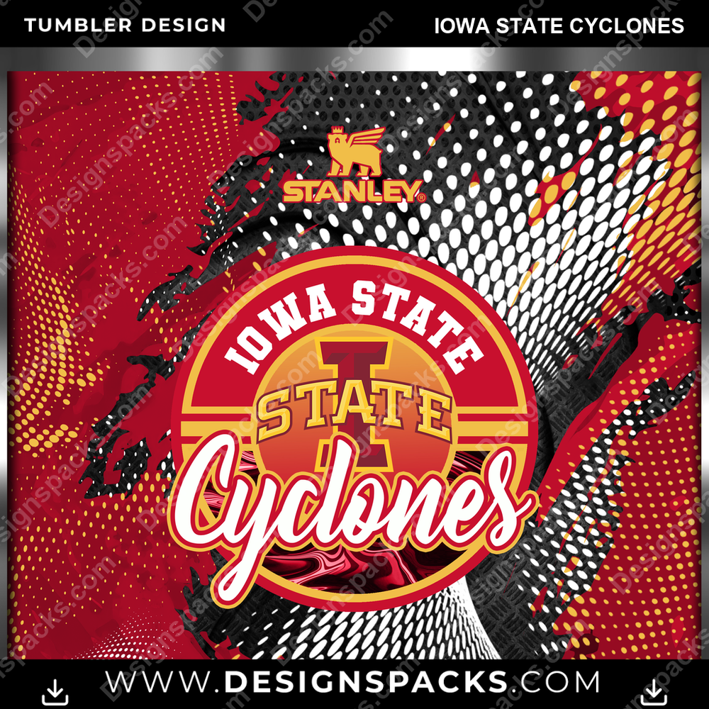 College Sport Stanley Iowa State Cyclones NCAA College Sport Tumbler Digital Wrap Design Download
