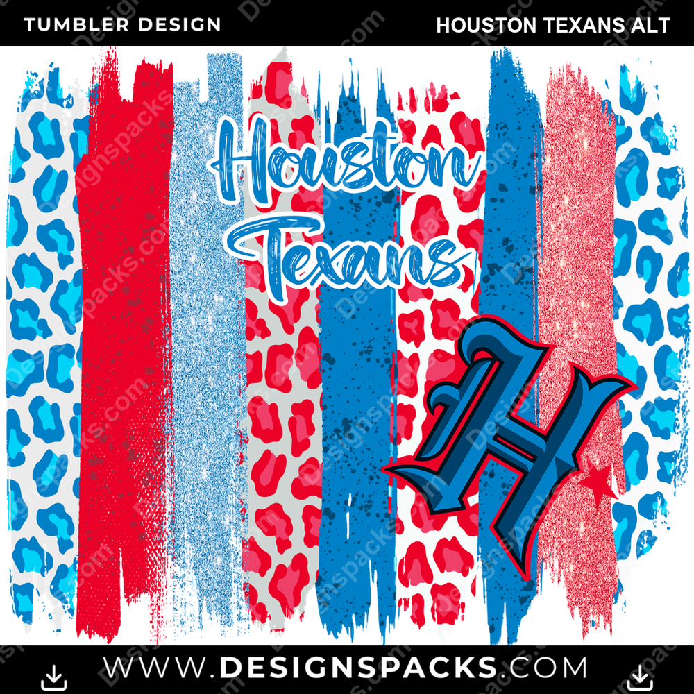Football Brush Strokes Houston Texans Alt NFL Football Tumbler Digital Wrap Design Download