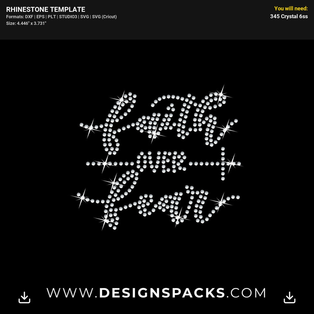 Faith Over Fear Fancy Script Rhinestone Digital Template