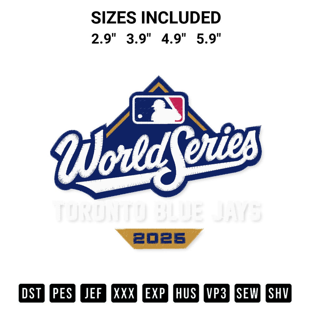 Elevate your next project with our World Series 2025 Toronto Blue Jays Mlb Embroidery Design embroidery file. Shop high-quality digital patterns instantly at Designspacks.com. Available sizes: 2.9", 3.9", 4.9", 5.9".