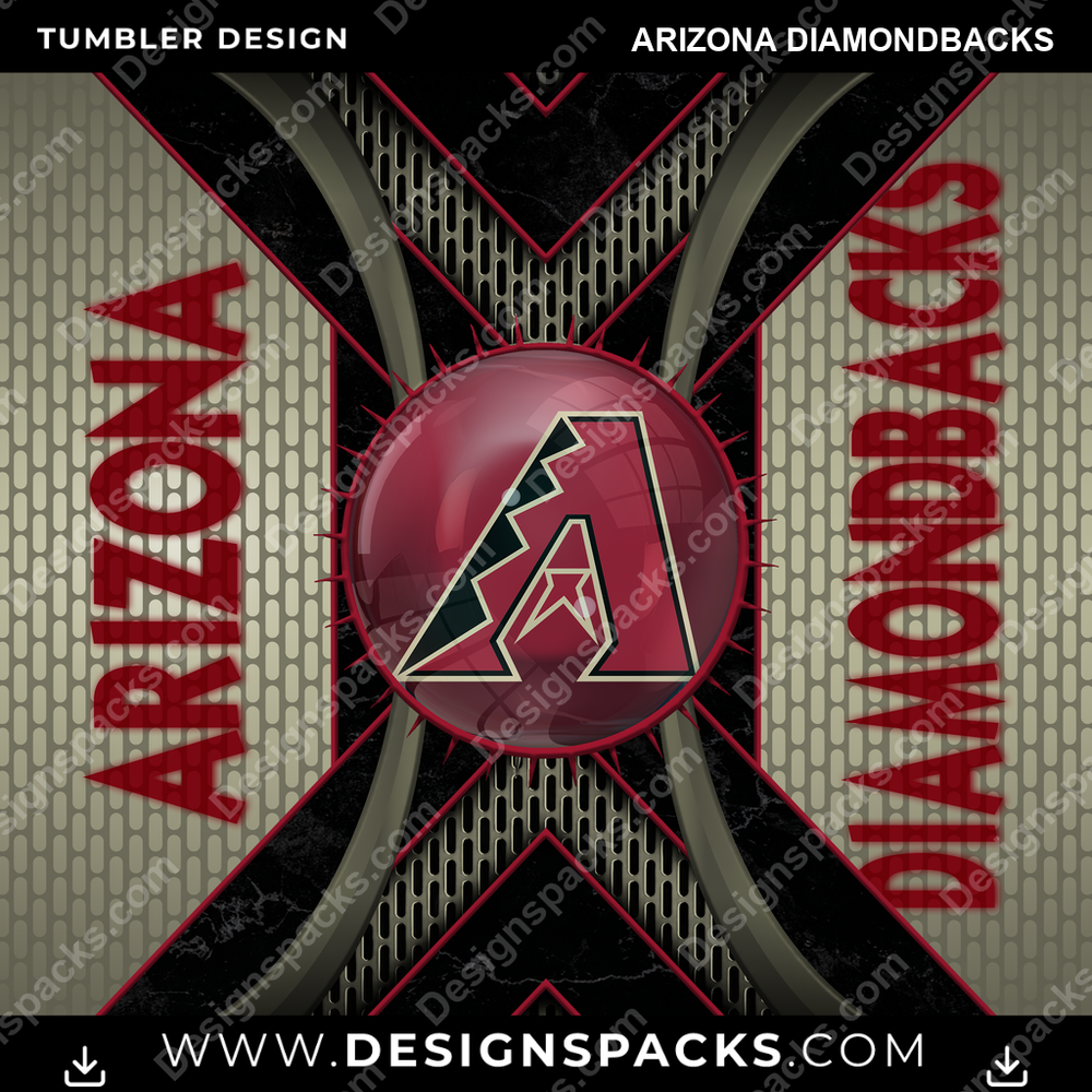 Baseball Metal Grating Arizona Diamondbacks Tumbler Digital Wrap Design