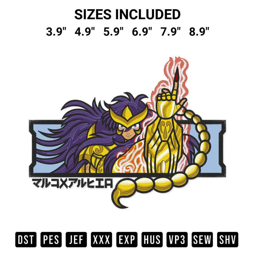 Elevate your next project with our Scorpio Milo Anime Embroidery Design embroidery file. Shop high-quality digital patterns instantly at Designspacks.com. Available sizes: 3.9", 4.9", 5.9", 6.9", 7.9", 8.9".