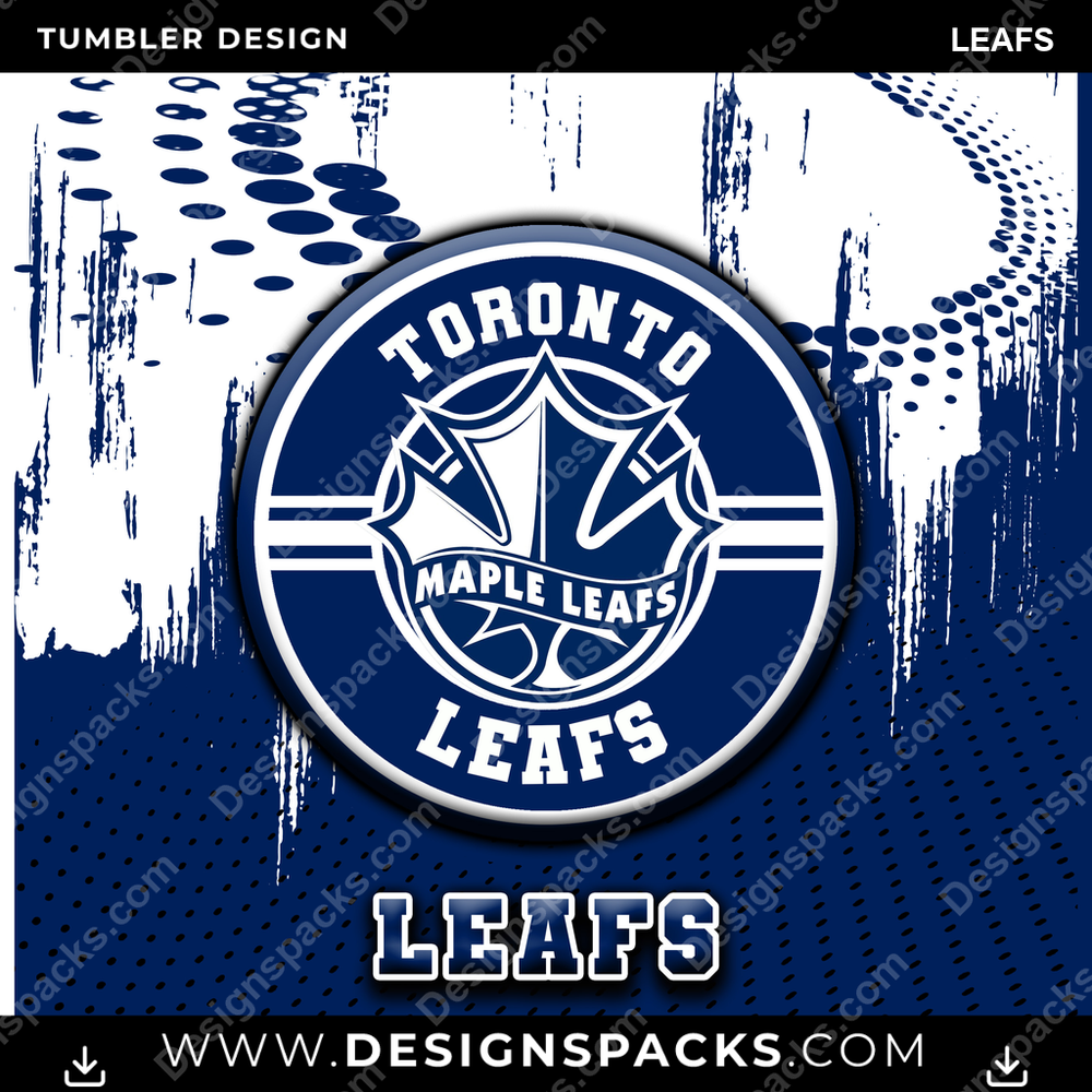 Ice Hockey Dot Logo LEAFS Tumbler Digital Wrap Design