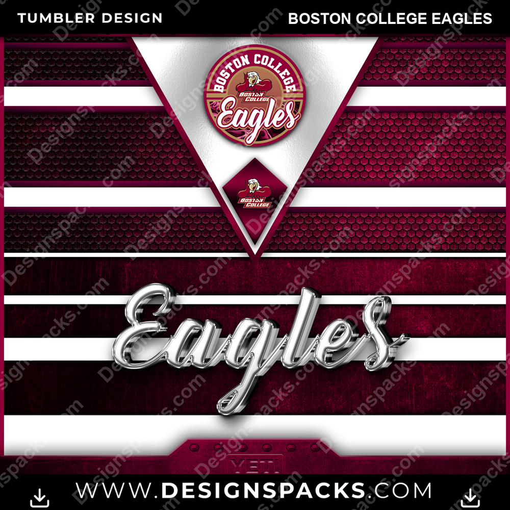 College Sport YETI Boston College Eagles NCAA College Sport Tumbler Digital Wrap Design Download