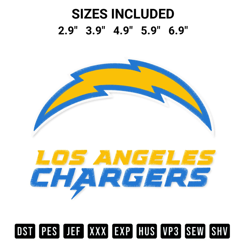 Elevate your next project with our Los Angeles Chargers Logo 2020 Embroidery Design embroidery file. Shop high-quality digital patterns instantly at Designspacks.com. Available sizes: 2.9", 3.9", 4.9", 5.9", 6.9".