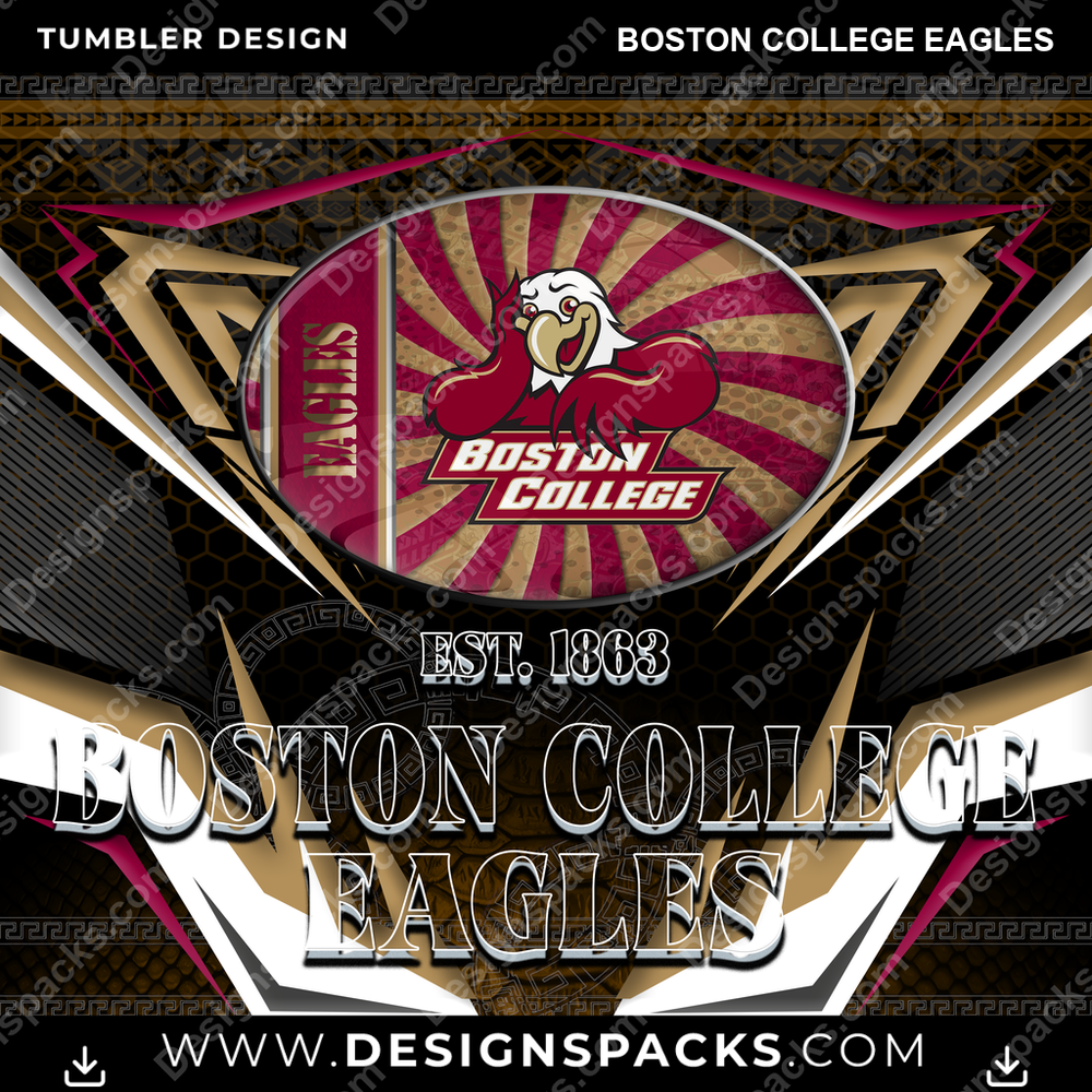 College Sport Tribal Boston College Eagles NCAA College Sport Tumbler Digital Wrap Design Download