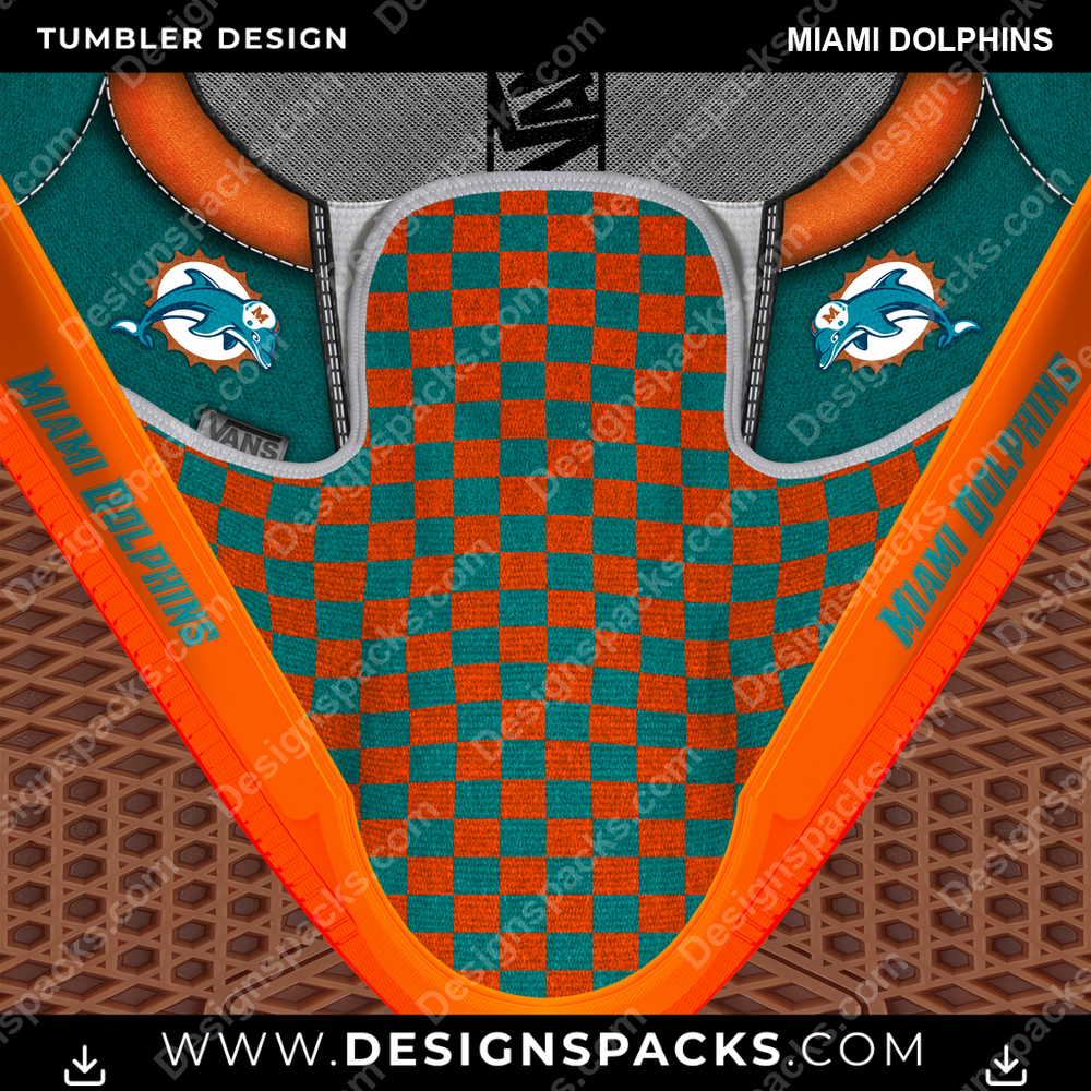 Football Vans Classic Miami Dolphins Tumbler Digital Wrap Design