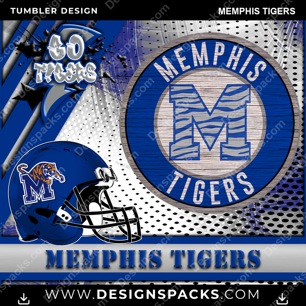 College Sport Go Team 2 Memphis Tigers NCAA College Sport Tumbler Digital Wrap Design Download