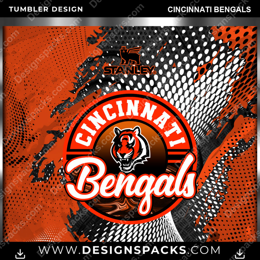 Football Stanley Cincinnati Bengals Tumbler Digital Wrap Design