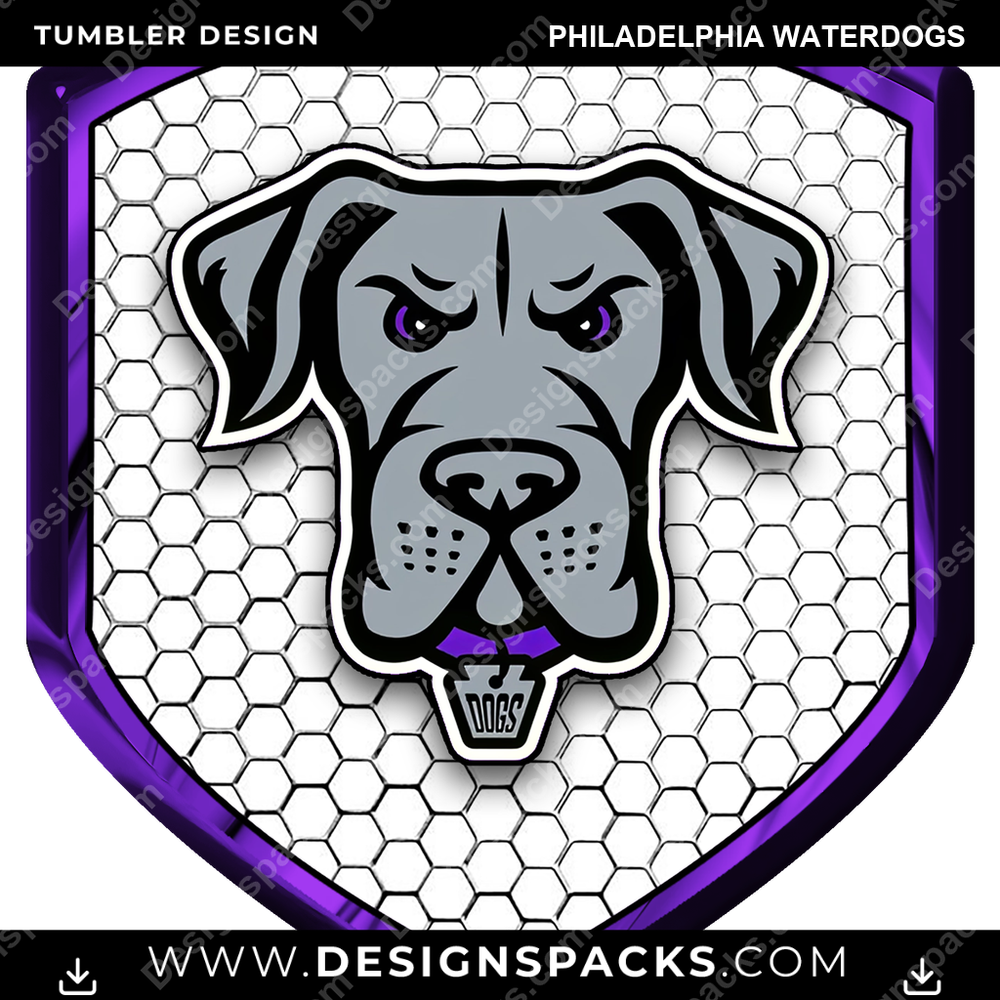 Lacrosse Shield Philadelphia Waterdogs Tumbler Digital Wrap Design