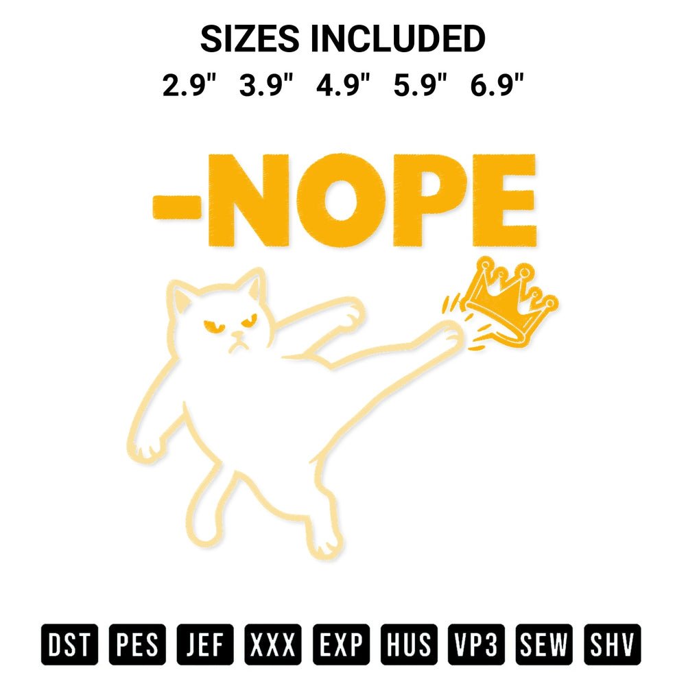 Create amazing crafts with the No Kings In America Cat Embroidery Design embroidery file. High-quality digital download from Designspacks.com, perfect for beginners and pros. Available sizes: 2.9", 3.9", 4.9", 5.9", 6.9".