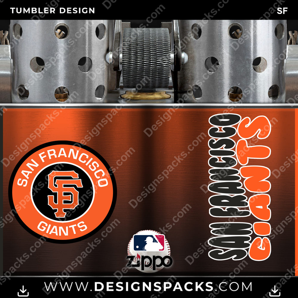 Baseball Zippo Lighter SF Tumbler Digital Wrap Design