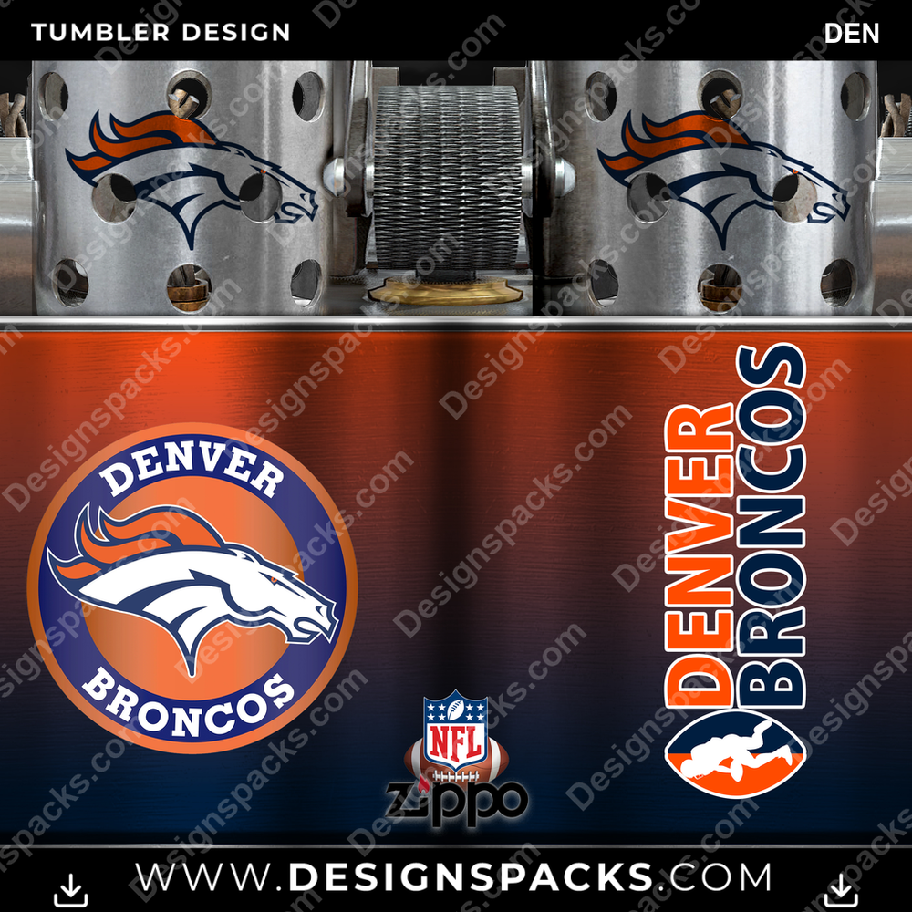 Football Zippo Lighter DEN NFL Football Tumbler Digital Wrap Design Download