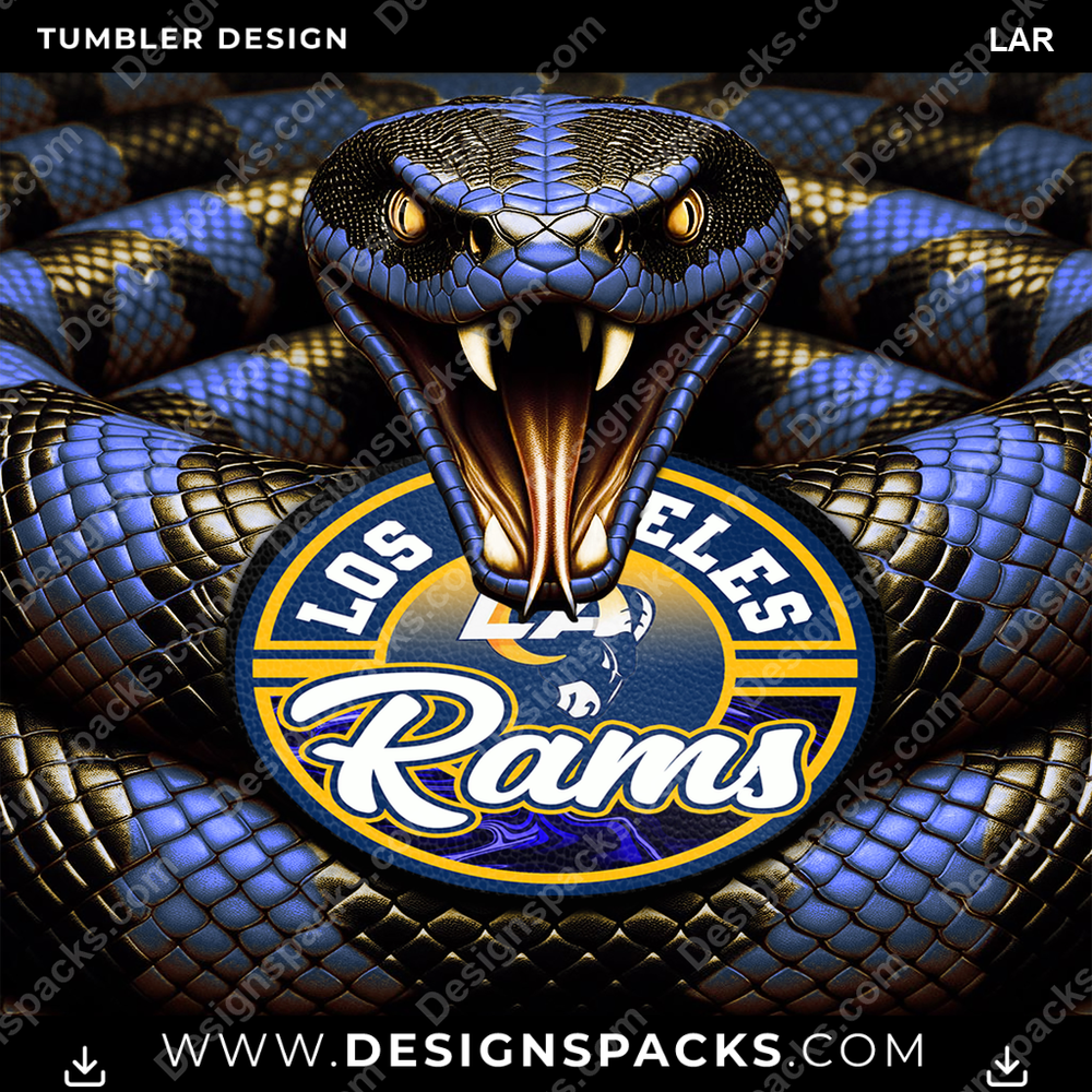 Football Rattle Snake LAR Tumbler Digital Wrap Design